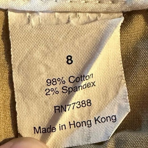 J.Crew Women's Chino Shorts Size 8 Classic Fit Cotton Blend Tan Zip Closure - Picture 3 of 4